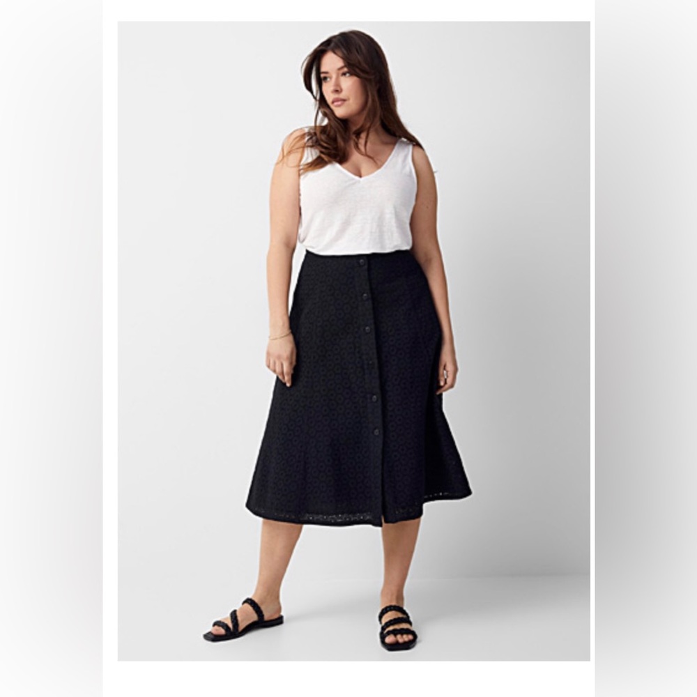 Midi button down skirt Contemporaine XL